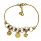  Women's Gold Bracelet with Charms pr 585 Free Engraving