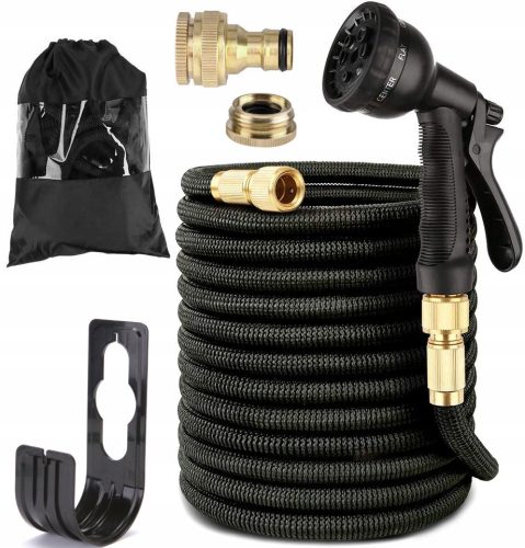 Irrigation hose - GARDEN HOSE 30 m EXTENDABLE + CONNECTORS + GUN