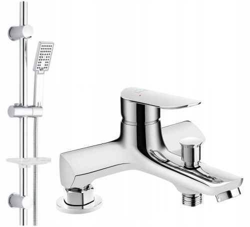 Kuchinox Appia chrome bath and shower mixer + Cubic range exposed shower set