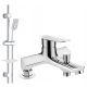 Kuchinox Appia chrome bath and shower mixer + Cubic range exposed shower set