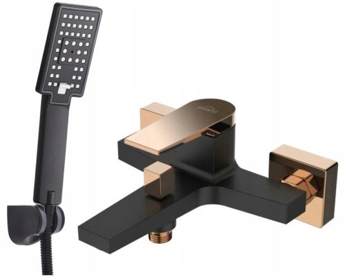 Invena MIDNIGHT wall-mounted bath and shower mixer, black