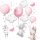  Wall sticker with bunny balloons, 50 x 100 cm