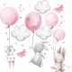  Wall sticker with bunny balloons, 50 x 100 cm