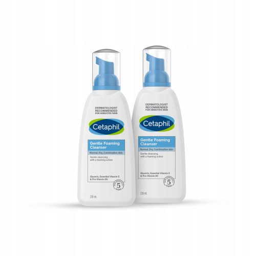  Cetaphil Gentle Foaming Cleanser, 236 ml Twin Pack – Perfect for Sensitive Skin 