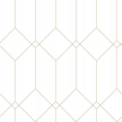 White wallpaper on non-field with golden geometric pattern