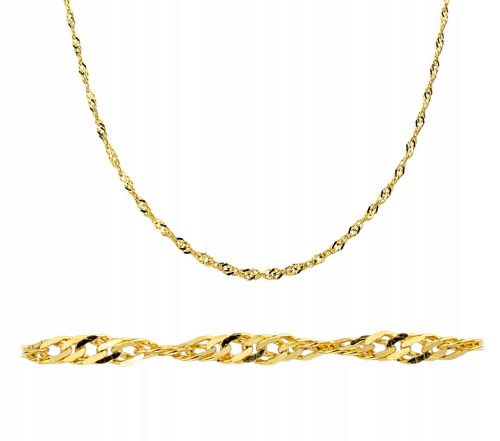  BEAUTIFUL GOLD TWISTED SINGAPORE CHAIN 45 CM 585