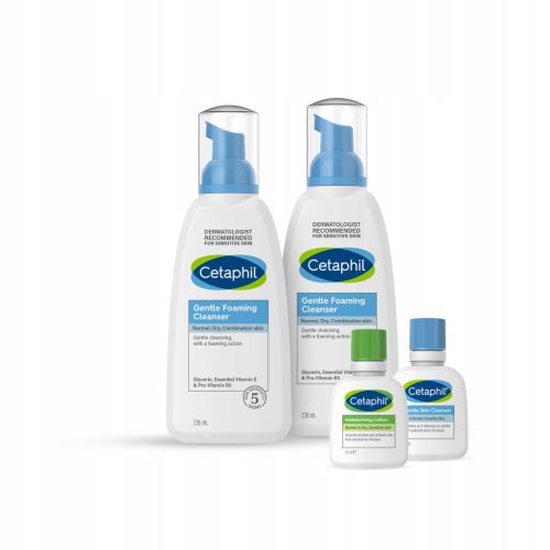 Cetaphil Gentle Cleansing Foam Twin Pack + FREE Mini MD and EM - Ideal for Sensitive Skin