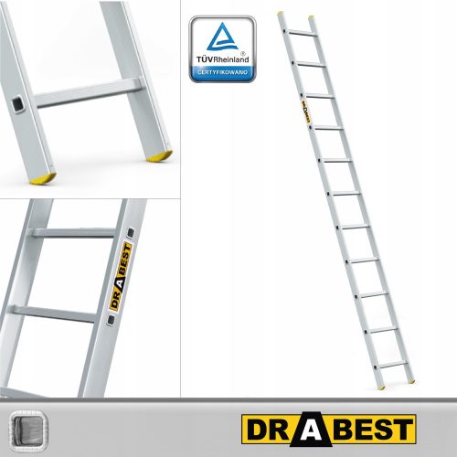 Drabest Leiter 3,98 m Aluminium 1 x 11 bis 150 kg