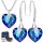 Hearts Set Holidays Gift Zircons Silver 925