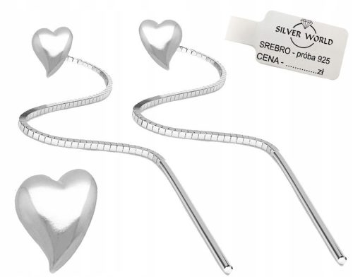  Fashionable SILVER HEART EARRINGS 925 Pull-on