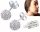  925 SILVER STUD EARRINGS BALLS WITH SWAROVSKI ZIRCONS COLORS SILVER 925