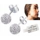  925 SILVER STUD EARRINGS BALLS WITH SWAROVSKI ZIRCONS COLORS SILVER 925