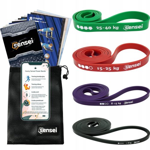  Set of resistance bands sensei Power Bands 1-40 kg 4 pcs.