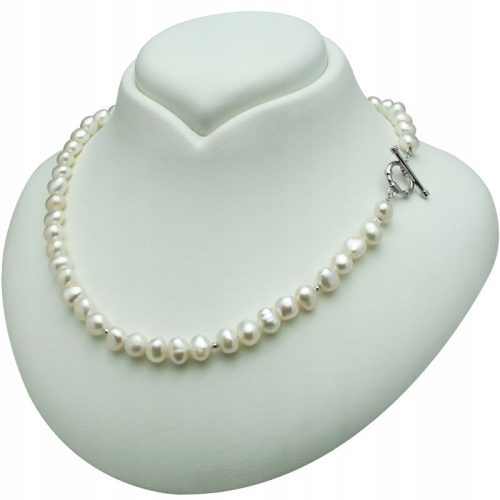  SILVER NECKLACE WITH GENUINE CULTURED PEARLS