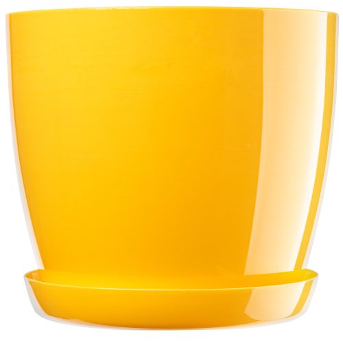  Flowerpot Kadax, 16 cm x 20 x 18 cm, diameter 20 cm, plastic in the colors yellow and gold