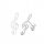  Astyle 925 silver treble clef earrings