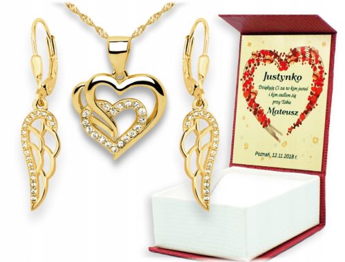  GIFT WOMEN GIRLS WIFE GOLDEN HEART ENGRAVING