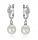  WHITE PEARLS 7.5-8 MM - ELEGANT SILVER EARRINGS