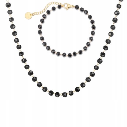  Set Gold Chain Celebrity Black Beads