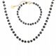  Set Gold Chain Celebrity Black Beads