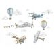  Wall Sticker Airplanes Balloons Clouds 170x2.5m