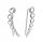  Silver earrings ear cuffs ball balls 925