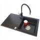 Teknoven Vox single-bowl sink, black granite