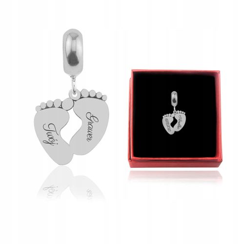  CHARMS PENDANT MODULAR FEET ENGRAVING SILVER